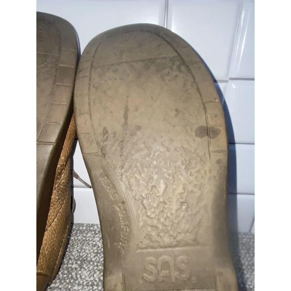 SAS Mens Shoes Tie Up Loafers Brown Leather Sz 11.5 S Soft Comfort Shoes‎ S6